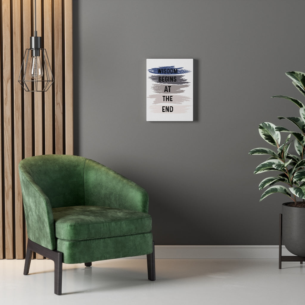 Scripture Walls Inspirational Wall Art Wisdom Begins At The End Wall Art Motivation Wall Decor for Home Office Gym Inspiring Success Quote Print Ready to Hang Unframed-Express Your Love Gifts