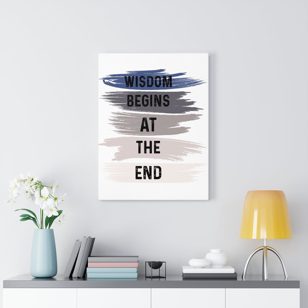Scripture Walls Inspirational Wall Art Wisdom Begins At The End Wall Art Motivation Wall Decor for Home Office Gym Inspiring Success Quote Print Ready to Hang Unframed-Express Your Love Gifts