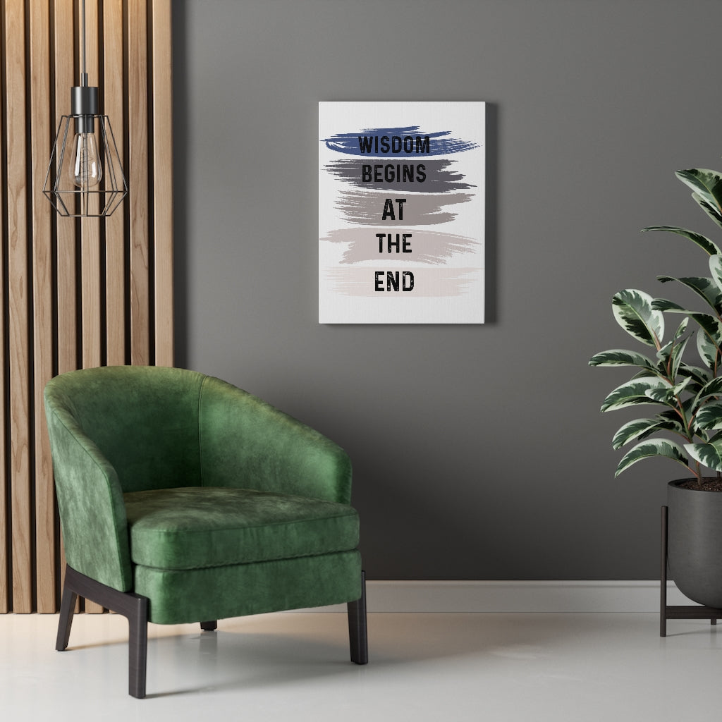 Scripture Walls Inspirational Wall Art Wisdom Begins At The End Wall Art Motivation Wall Decor for Home Office Gym Inspiring Success Quote Print Ready to Hang Unframed-Express Your Love Gifts