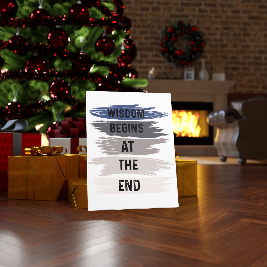 Scripture Walls Inspirational Wall Art Wisdom Begins At The End Wall Art Motivation Wall Decor for Home Office Gym Inspiring Success Quote Print Ready to Hang Unframed-Express Your Love Gifts