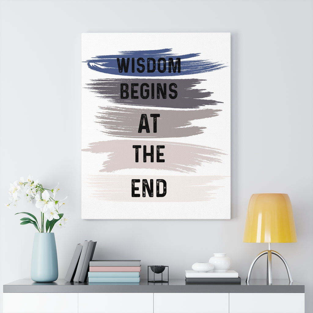 Scripture Walls Inspirational Wall Art Wisdom Begins At The End Wall Art Motivation Wall Decor for Home Office Gym Inspiring Success Quote Print Ready to Hang Unframed-Express Your Love Gifts