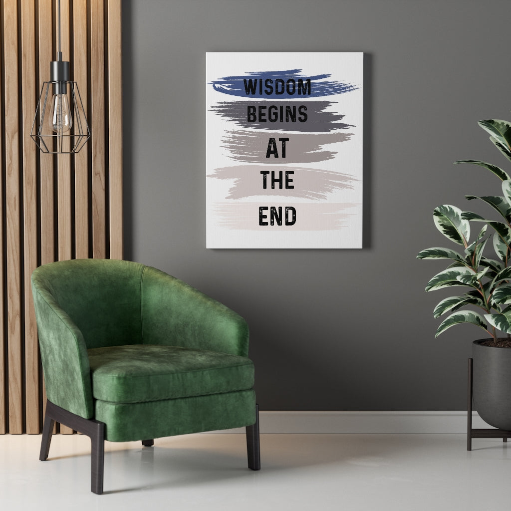 Scripture Walls Inspirational Wall Art Wisdom Begins At The End Wall Art Motivation Wall Decor for Home Office Gym Inspiring Success Quote Print Ready to Hang Unframed-Express Your Love Gifts