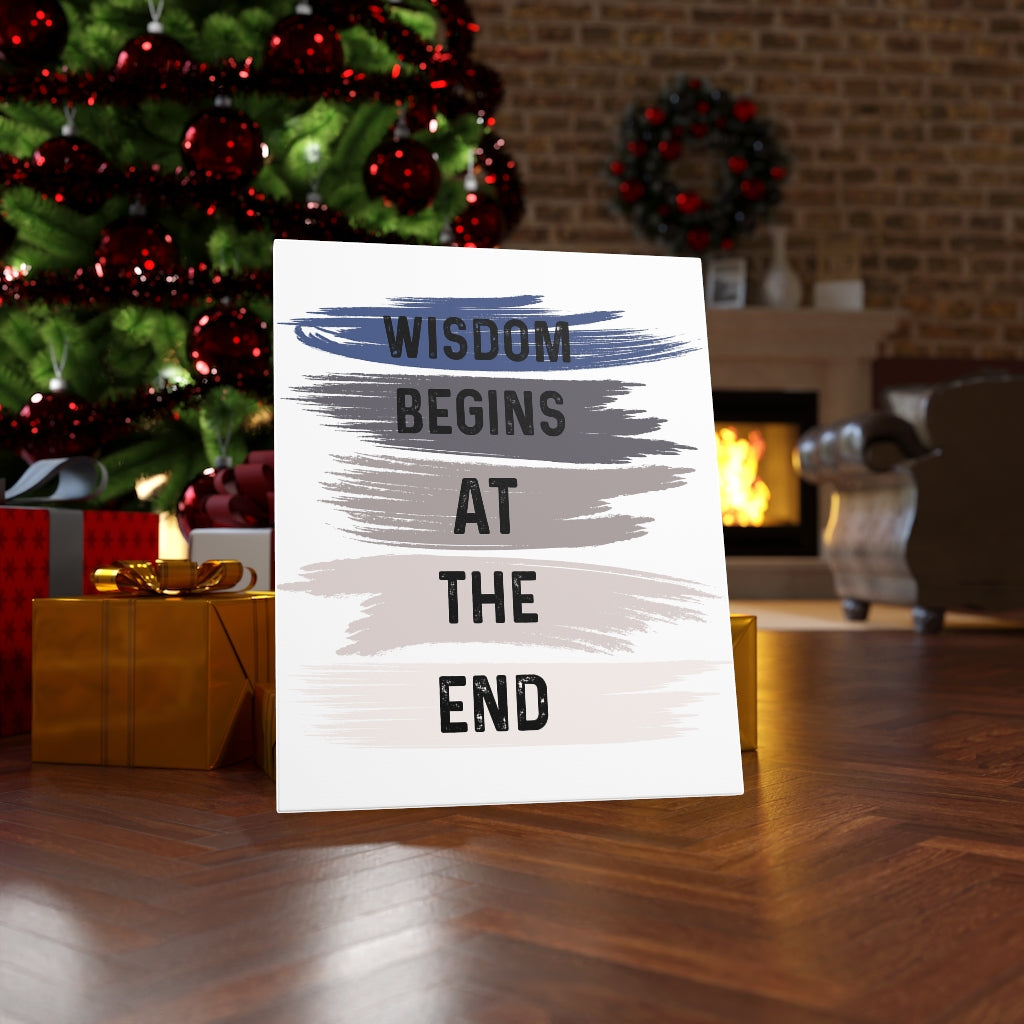 Scripture Walls Inspirational Wall Art Wisdom Begins At The End Wall Art Motivation Wall Decor for Home Office Gym Inspiring Success Quote Print Ready to Hang Unframed-Express Your Love Gifts