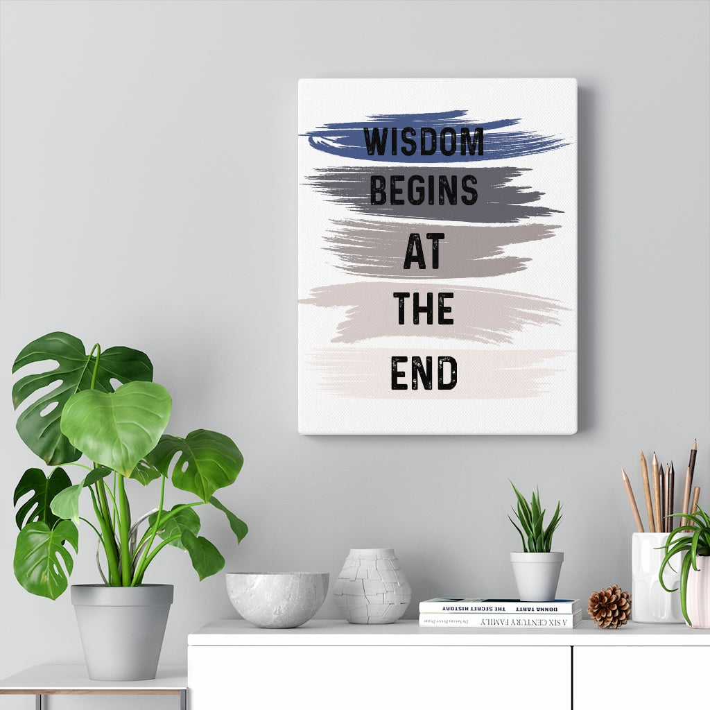 Scripture Walls Inspirational Wall Art Wisdom Begins At The End Wall Art Motivation Wall Decor for Home Office Gym Inspiring Success Quote Print Ready to Hang Unframed-Express Your Love Gifts