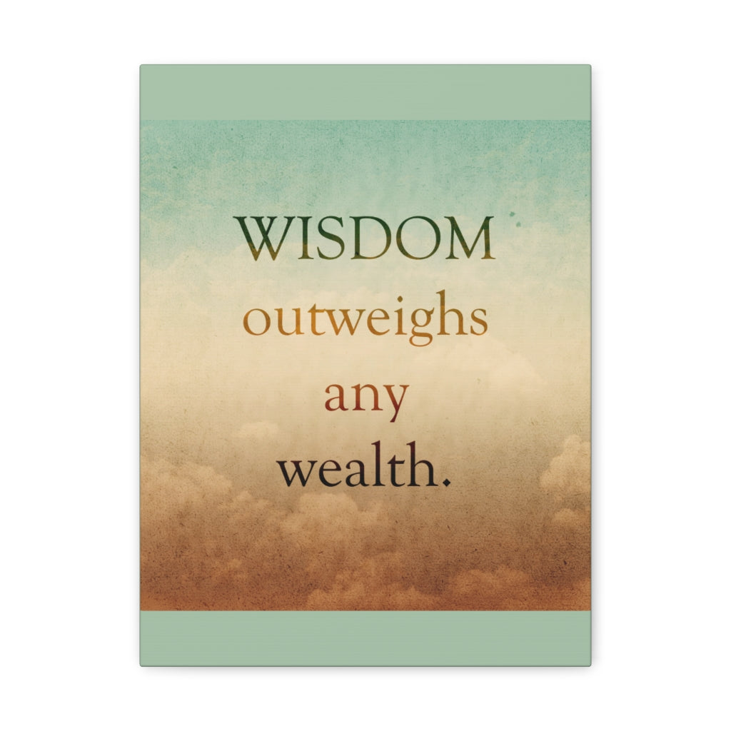 Scripture Walls Inspirational Wall Art Wisdom Outweighs Wealth Motivation Wall Decor for Home Office Gym Inspiring Success Quote Print Ready to Hang Unframed-Express Your Love Gifts