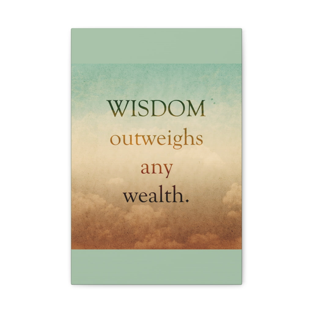Scripture Walls Inspirational Wall Art Wisdom Outweighs Wealth Motivation Wall Decor for Home Office Gym Inspiring Success Quote Print Ready to Hang Unframed-Express Your Love Gifts