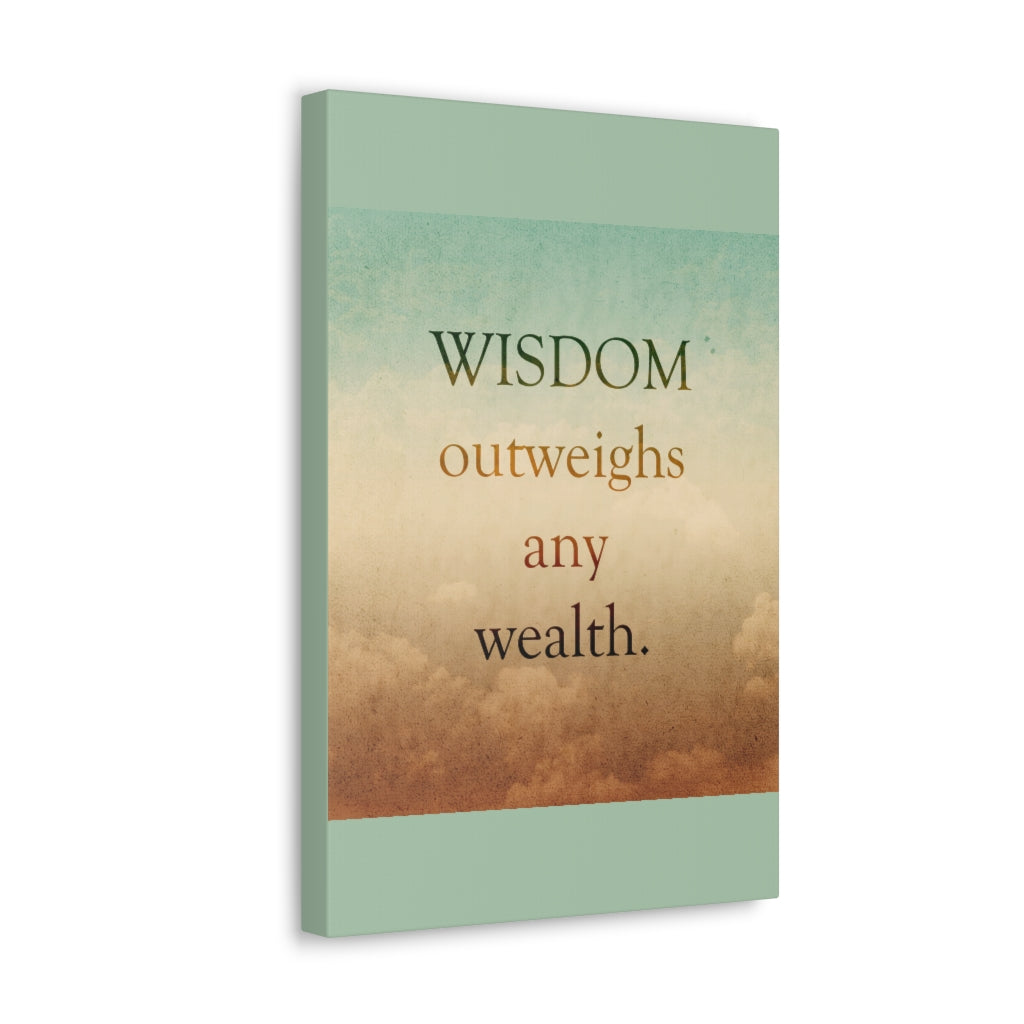 Scripture Walls Inspirational Wall Art Wisdom Outweighs Wealth Motivation Wall Decor for Home Office Gym Inspiring Success Quote Print Ready to Hang Unframed-Express Your Love Gifts