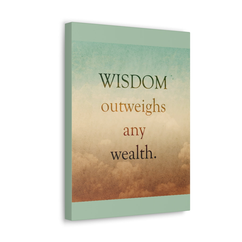 Scripture Walls Inspirational Wall Art Wisdom Outweighs Wealth Motivation Wall Decor for Home Office Gym Inspiring Success Quote Print Ready to Hang Unframed-Express Your Love Gifts