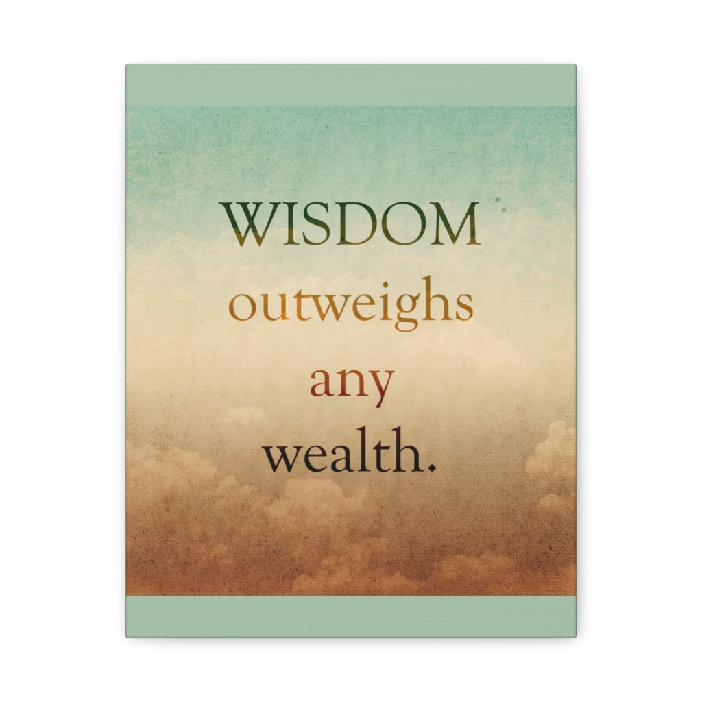 Scripture Walls Inspirational Wall Art Wisdom Outweighs Wealth Motivation Wall Decor for Home Office Gym Inspiring Success Quote Print Ready to Hang Unframed-Express Your Love Gifts