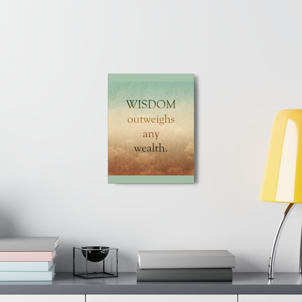 Scripture Walls Inspirational Wall Art Wisdom Outweighs Wealth Motivation Wall Decor for Home Office Gym Inspiring Success Quote Print Ready to Hang Unframed-Express Your Love Gifts