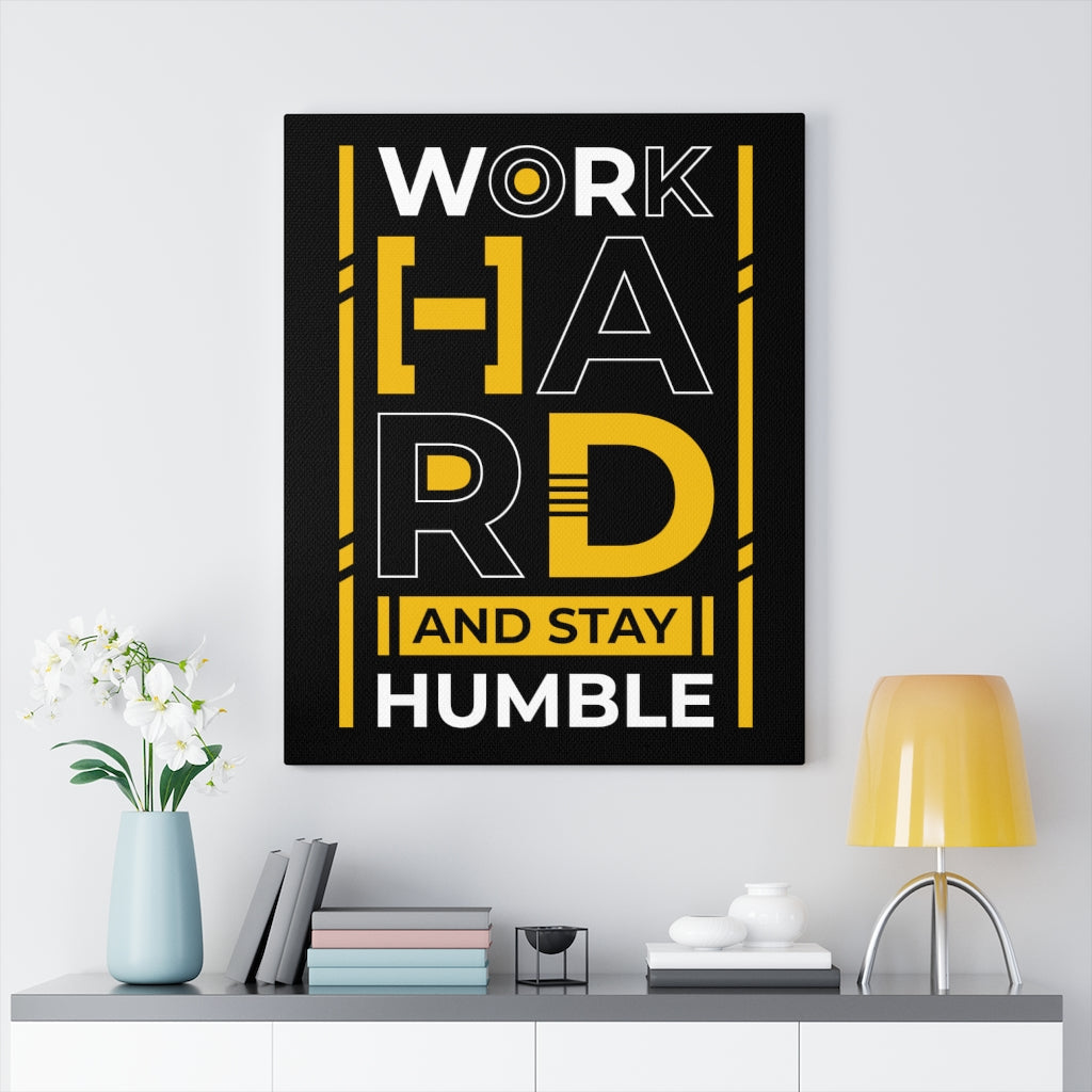 Scripture Walls Inspirational Wall Art Work Hard And Stay Humble Wall Art Motivation Wall Decor for Home Office Gym Inspiring Success Quote Print Ready to Hang Unframed-Express Your Love Gifts
