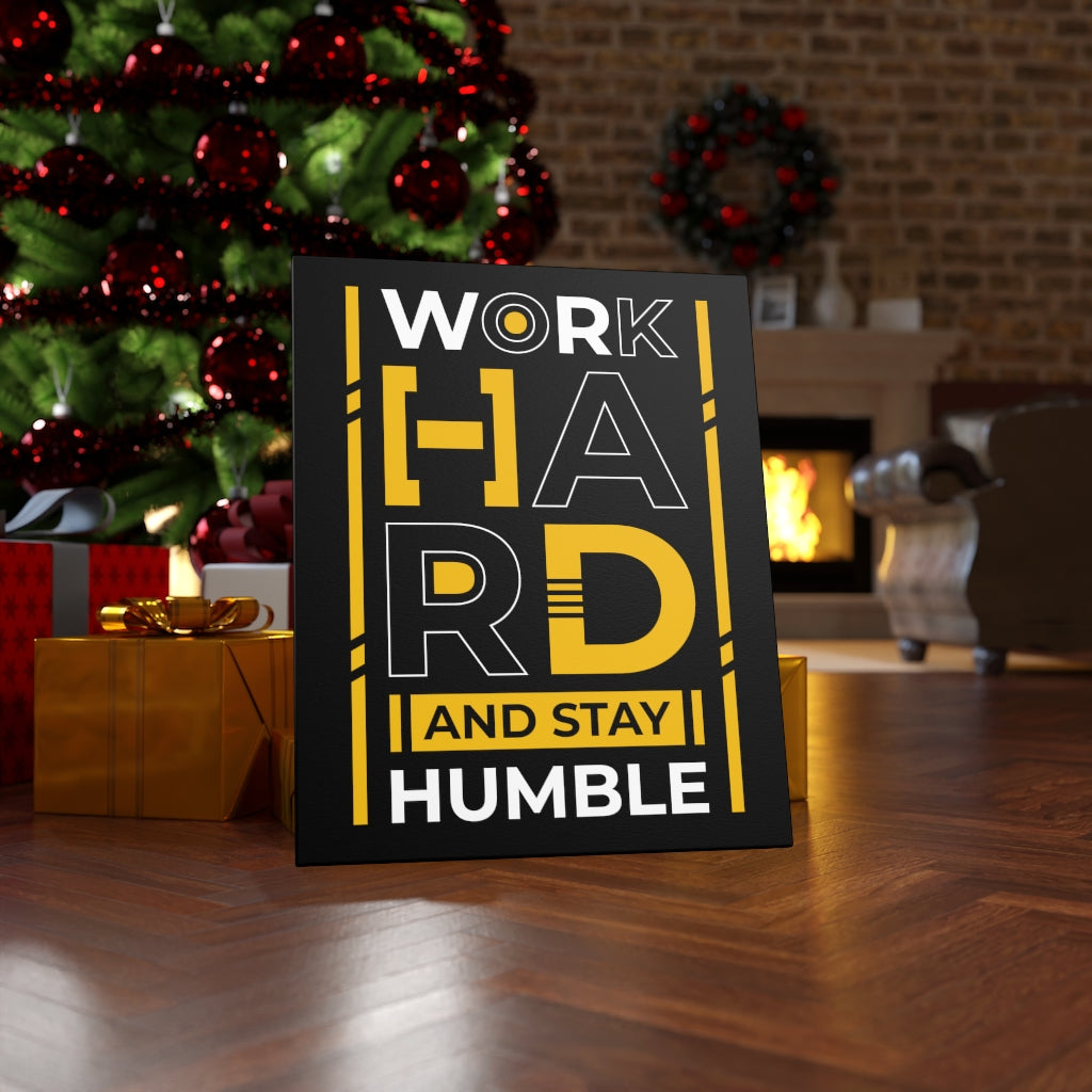 Scripture Walls Inspirational Wall Art Work Hard And Stay Humble Wall Art Motivation Wall Decor for Home Office Gym Inspiring Success Quote Print Ready to Hang Unframed-Express Your Love Gifts