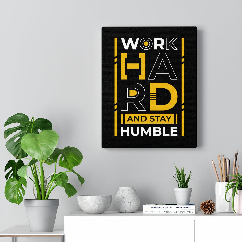 Scripture Walls Inspirational Wall Art Work Hard And Stay Humble Wall Art Motivation Wall Decor for Home Office Gym Inspiring Success Quote Print Ready to Hang Unframed-Express Your Love Gifts