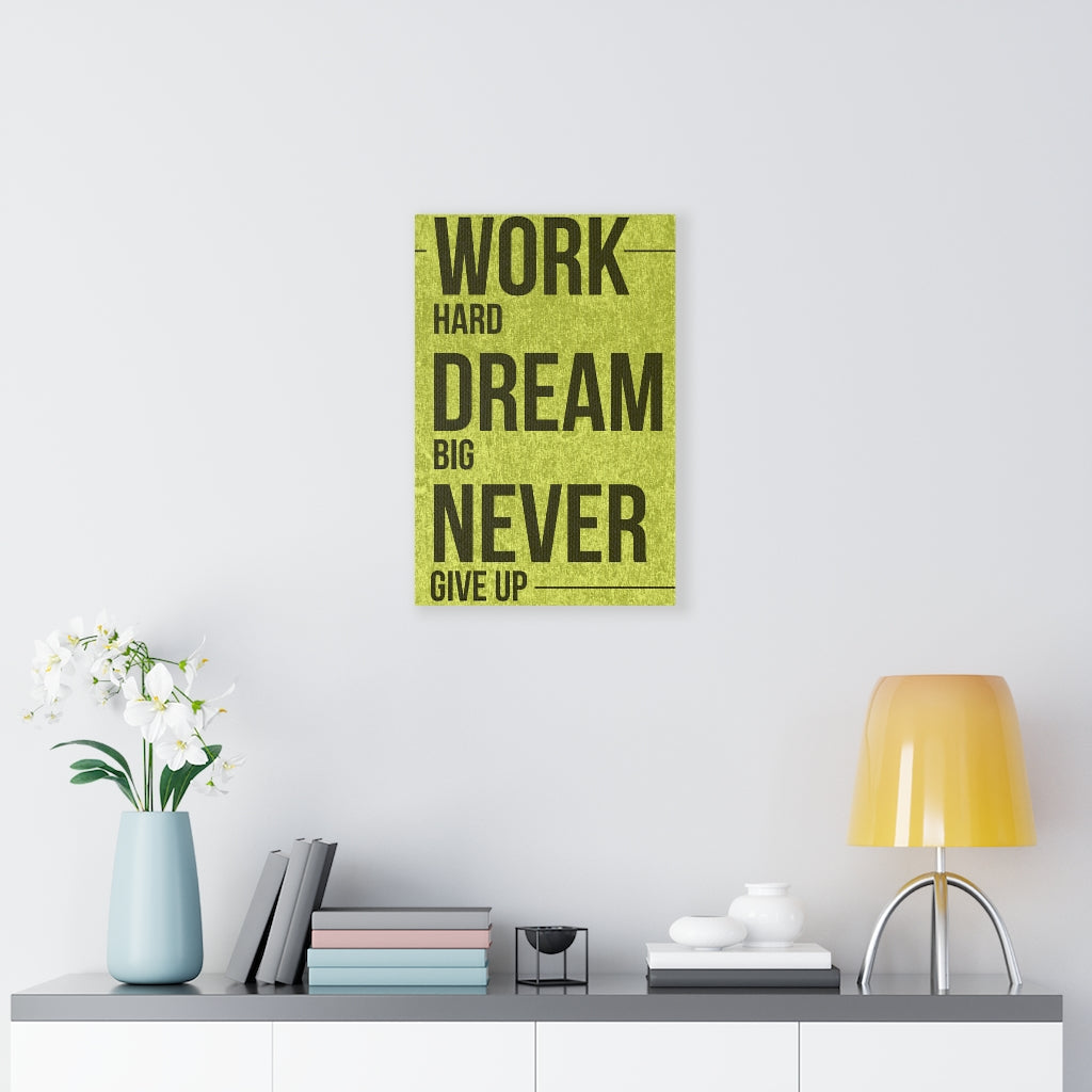 Scripture Walls Inspirational Wall Art Work Hard Dream Big Green Motivational Print Ready to Hang Artwork Unframed-Express Your Love Gifts