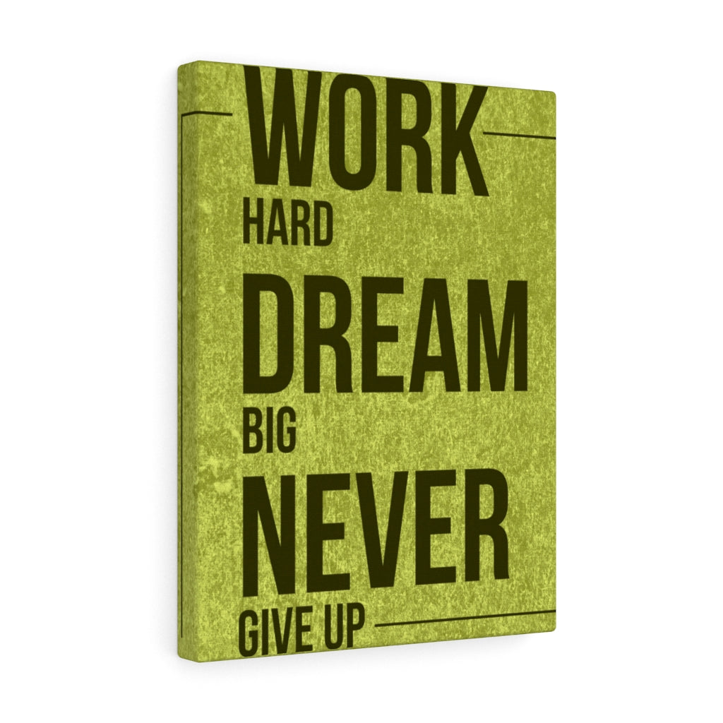 Scripture Walls Inspirational Wall Art Work Hard Dream Big Green Motivational Print Ready to Hang Artwork Unframed-Express Your Love Gifts