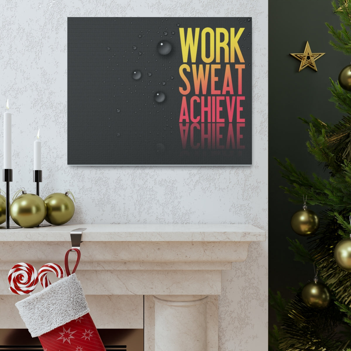 Scripture Walls Inspirational Wall Art Work Sweat Achieve Motivation Wall Decor for Home Office Gym Inspiring Success Quote Print Ready to Hang Unframed-Express Your Love Gifts