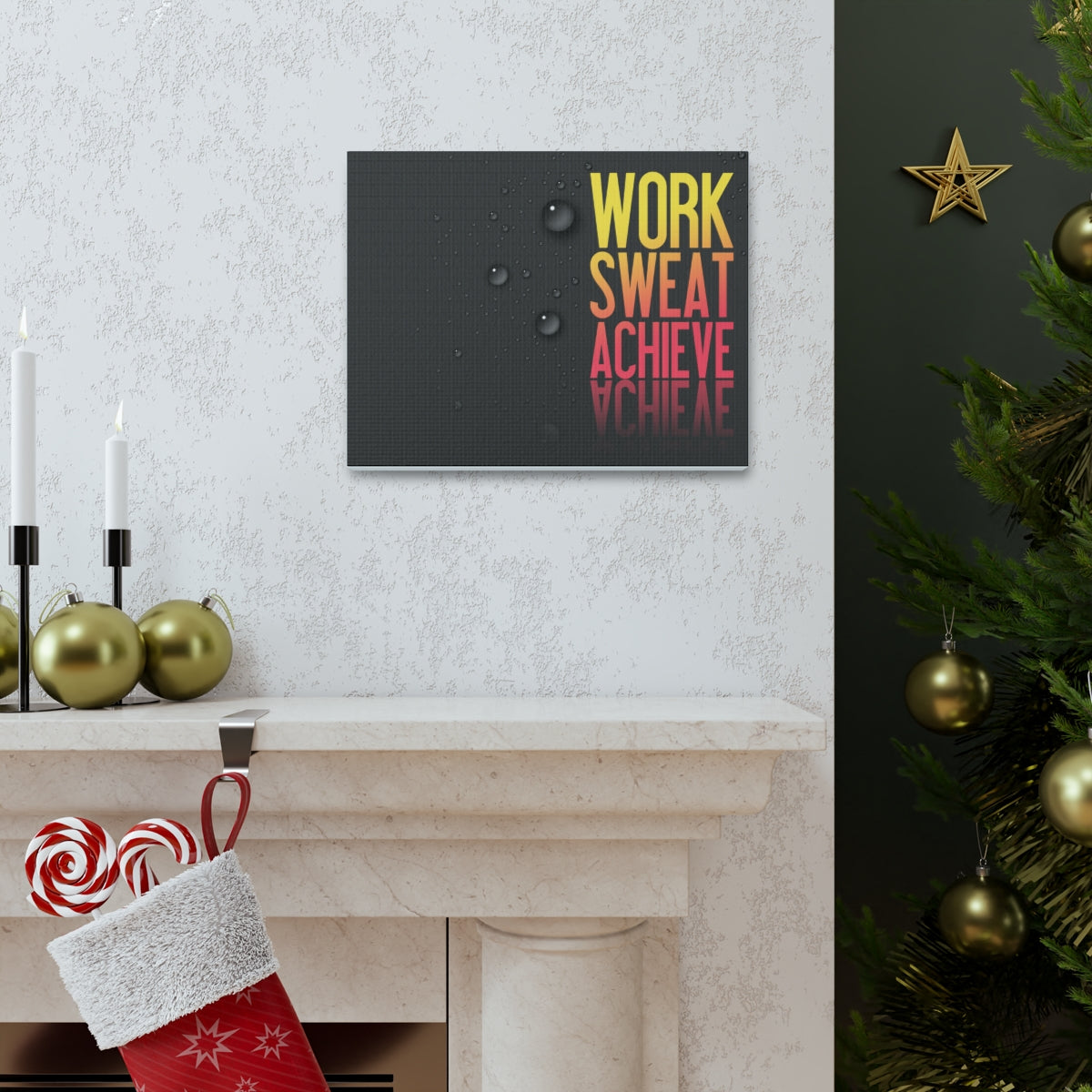 Scripture Walls Inspirational Wall Art Work Sweat Achieve Motivation Wall Decor for Home Office Gym Inspiring Success Quote Print Ready to Hang Unframed-Express Your Love Gifts