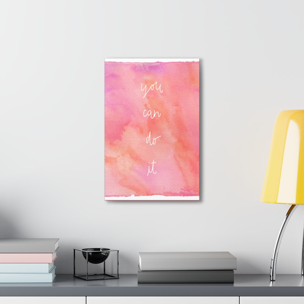Scripture Walls Inspirational Wall Art You Can Do It Pink Motivation Wall Decor for Home Office Gym Inspiring Success Quote Print Ready to Hang Unframed-Express Your Love Gifts