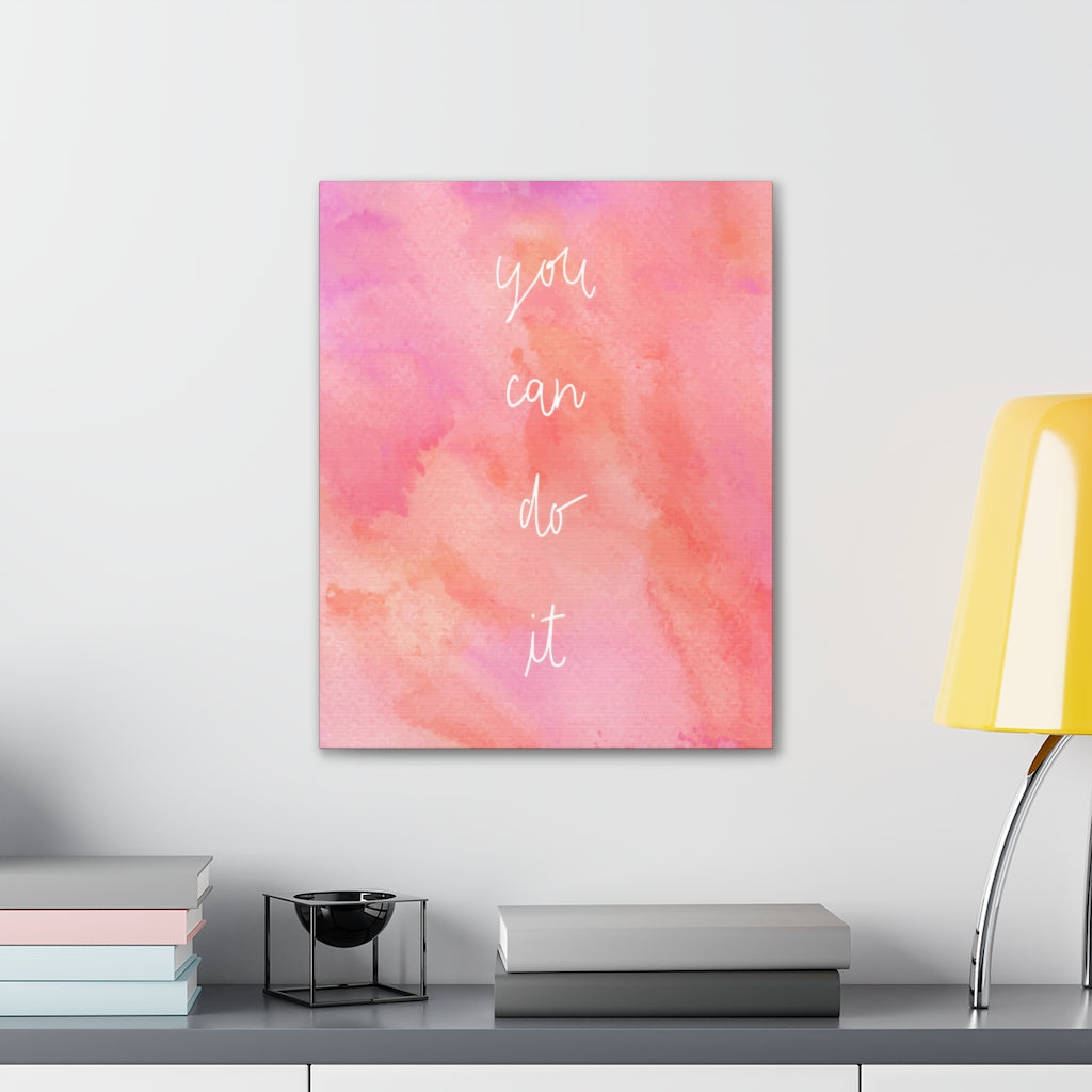 Scripture Walls Inspirational Wall Art You Can Do It Pink Motivation Wall Decor for Home Office Gym Inspiring Success Quote Print Ready to Hang Unframed-Express Your Love Gifts