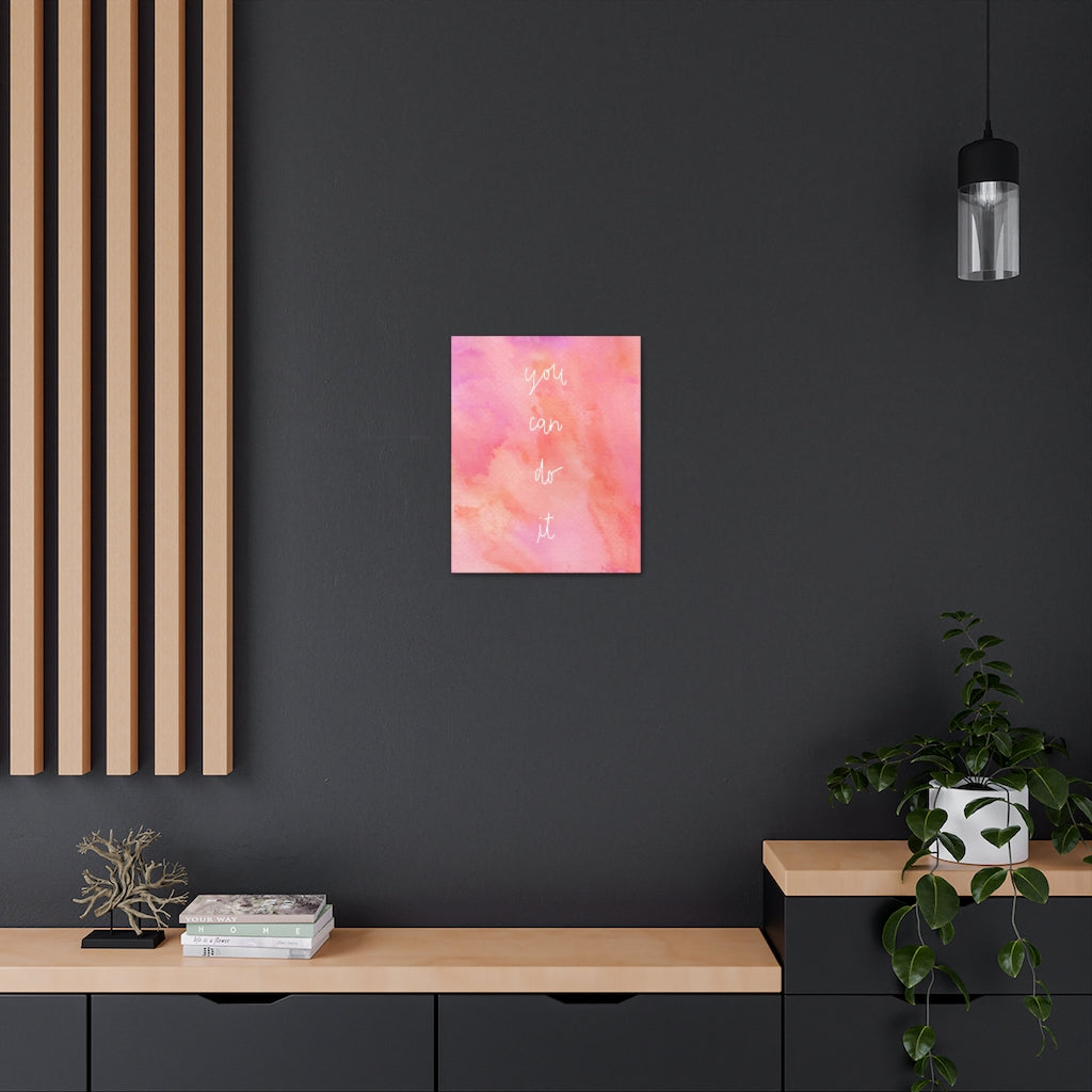 Scripture Walls Inspirational Wall Art You Can Do It Pink Motivation Wall Decor for Home Office Gym Inspiring Success Quote Print Ready to Hang Unframed-Express Your Love Gifts