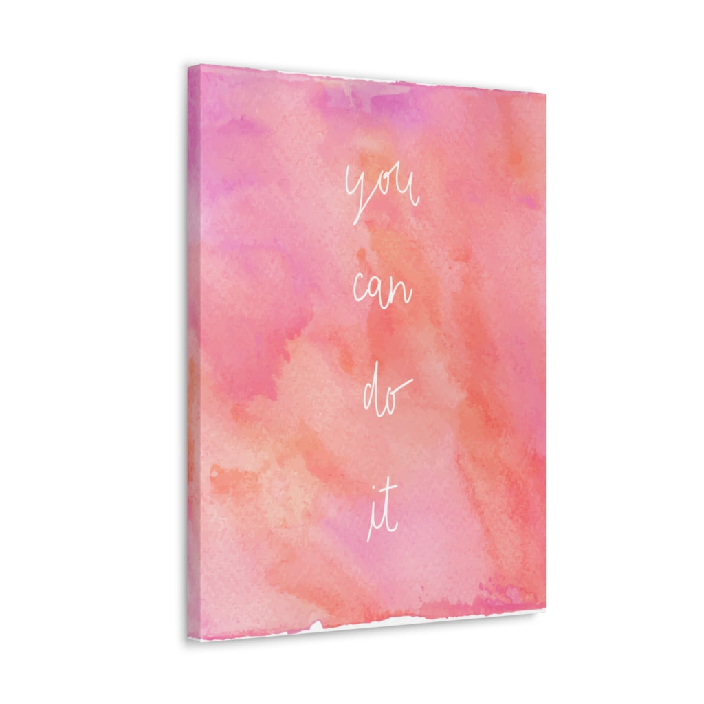 Scripture Walls Inspirational Wall Art You Can Do It Pink Motivation Wall Decor for Home Office Gym Inspiring Success Quote Print Ready to Hang Unframed-Express Your Love Gifts