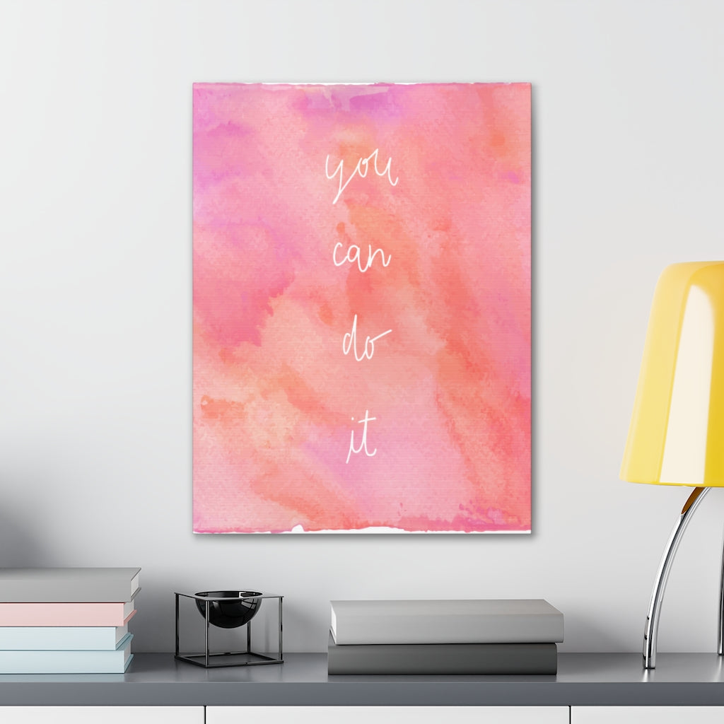 Scripture Walls Inspirational Wall Art You Can Do It Pink Motivation Wall Decor for Home Office Gym Inspiring Success Quote Print Ready to Hang Unframed-Express Your Love Gifts