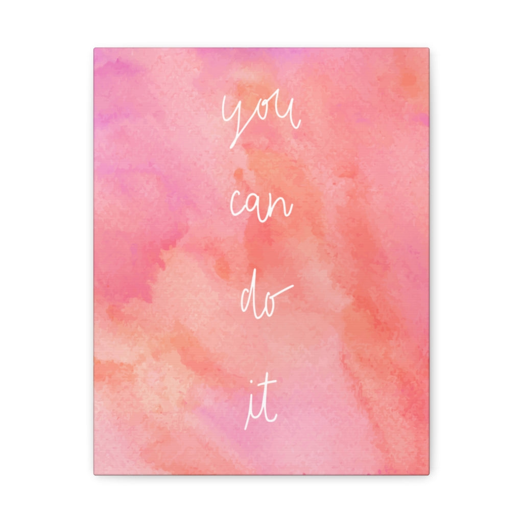 Scripture Walls Inspirational Wall Art You Can Do It Pink Motivation Wall Decor for Home Office Gym Inspiring Success Quote Print Ready to Hang Unframed-Express Your Love Gifts