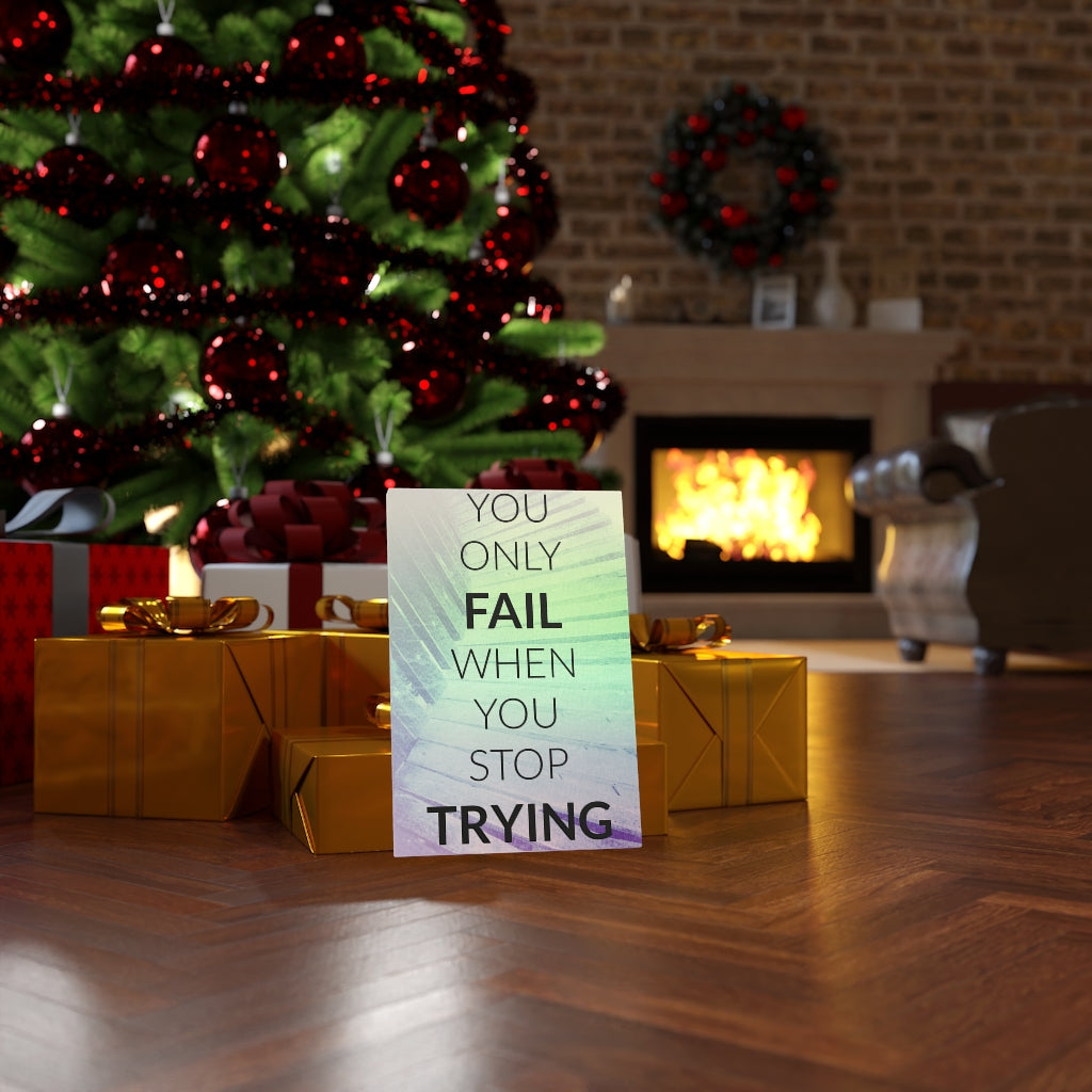 Scripture Walls Inspirational Wall Art You Only Fail When You Stop Trying Motivational Print Ready to Hang Artwork Unframed-Express Your Love Gifts