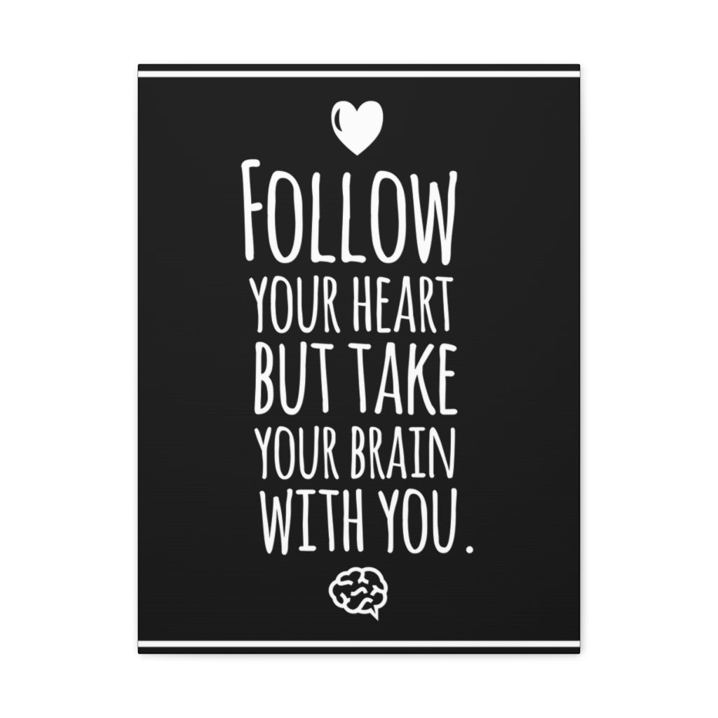 Scripture Walls Inspirational Wall Art Your Heart Your Brain Motivation Wall Decor for Home Office Gym Inspiring Success Quote Print Ready to Hang Unframed-Express Your Love Gifts