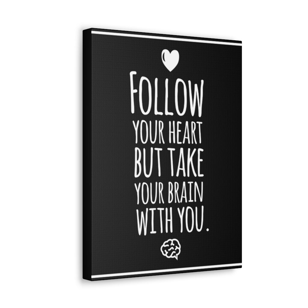 Scripture Walls Inspirational Wall Art Your Heart Your Brain Motivation Wall Decor for Home Office Gym Inspiring Success Quote Print Ready to Hang Unframed-Express Your Love Gifts