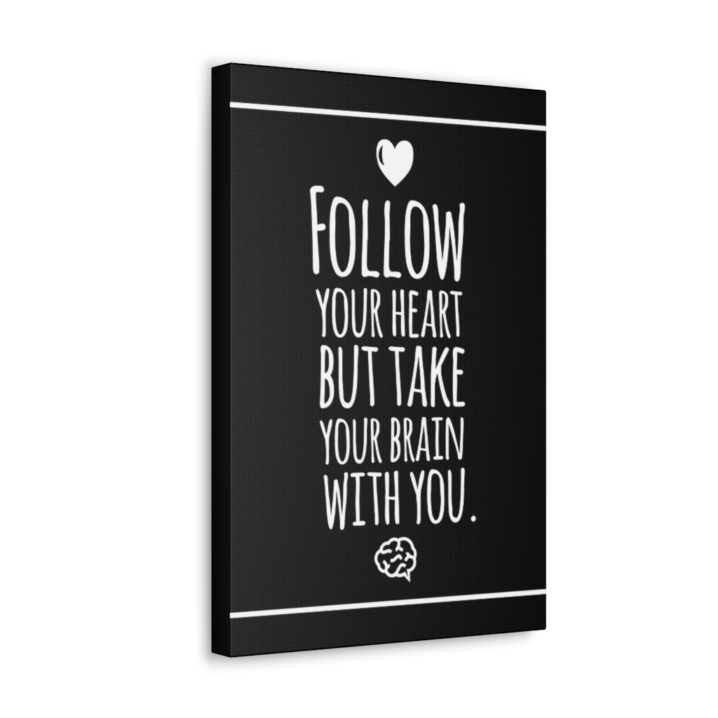 Scripture Walls Inspirational Wall Art Your Heart Your Brain Motivation Wall Decor for Home Office Gym Inspiring Success Quote Print Ready to Hang Unframed-Express Your Love Gifts