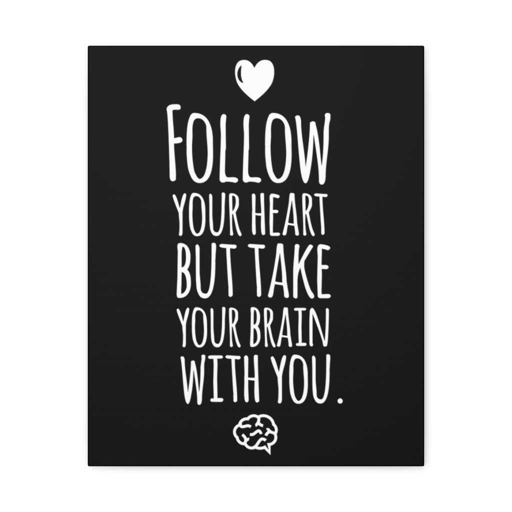 Scripture Walls Inspirational Wall Art Your Heart Your Brain Motivation Wall Decor for Home Office Gym Inspiring Success Quote Print Ready to Hang Unframed-Express Your Love Gifts