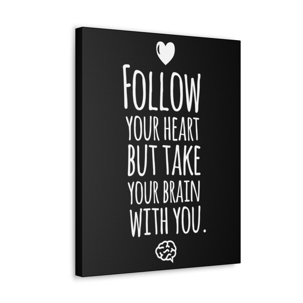 Scripture Walls Inspirational Wall Art Your Heart Your Brain Motivation Wall Decor for Home Office Gym Inspiring Success Quote Print Ready to Hang Unframed-Express Your Love Gifts