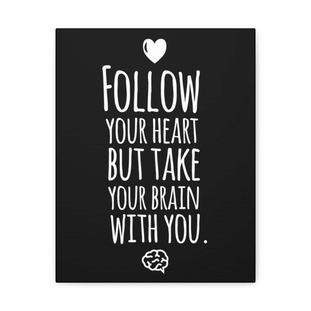 Scripture Walls Inspirational Wall Art Your Heart Your Brain Motivation Wall Decor for Home Office Gym Inspiring Success Quote Print Ready to Hang Unframed-Express Your Love Gifts