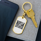 Integrity Keychain Stainless Steel or 18k Gold Dog Tag Keyring-Express Your Love Gifts