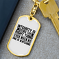 Integrity Keychain Stainless Steel or 18k Gold Dog Tag Keyring-Express Your Love Gifts