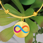 Internet Computer (ICP) Bracelet Stainless Steel or 18k Gold Circle Bangle-Express Your Love Gifts