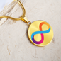Internet Computer (ICP) Circle Necklace Stainless Steel or 18k Gold 18-22"-Express Your Love Gifts