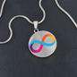 Internet Computer (ICP) Circle Necklace Stainless Steel or 18k Gold 18-22"-Express Your Love Gifts