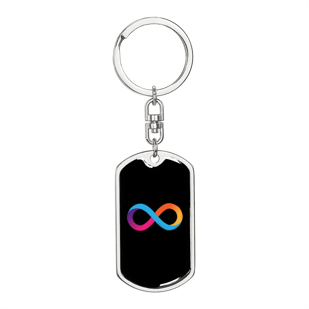 Internet Computer (ICP) Crypto Cryptocurrency Keychain Stainless Steel or 18k Gold Dog Tag Keyring-Express Your Love Gifts