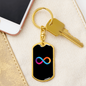 Internet Computer (ICP) Crypto Cryptocurrency Keychain Stainless Steel or 18k Gold Dog Tag Keyring-Express Your Love Gifts