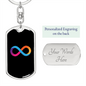 Internet Computer (ICP) Crypto Cryptocurrency Keychain Stainless Steel or 18k Gold Dog Tag Keyring-Express Your Love Gifts