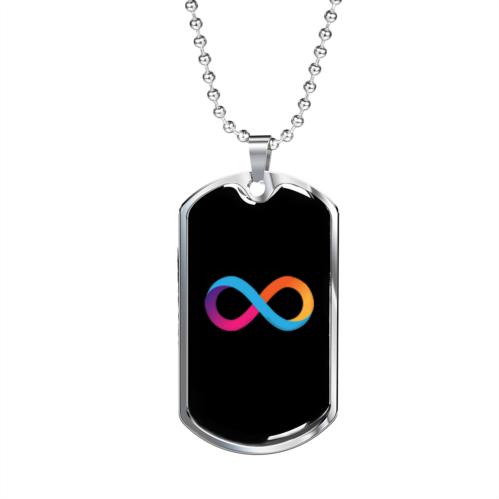 Internet Computer (ICP) Crypto Necklace Stainless Steel or 18k Gold Dog Tag 24" Chain-Express Your Love Gifts
