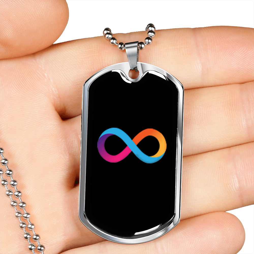 Internet Computer (ICP) Crypto Necklace Stainless Steel or 18k Gold Dog Tag 24" Chain-Express Your Love Gifts
