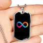 Internet Computer (ICP) Crypto Necklace Stainless Steel or 18k Gold Dog Tag 24" Chain-Express Your Love Gifts
