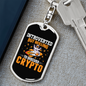 Introverted Crypto Crypto Keychain Stainless Steel or 18k Gold Dog Tag Keyring-Express Your Love Gifts