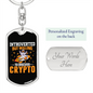 Introverted Crypto Crypto Keychain Stainless Steel or 18k Gold Dog Tag Keyring-Express Your Love Gifts