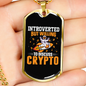 Introverted Crypto Crypto Necklace Stainless Steel or 18k Gold Dog Tag 24" Chain-Express Your Love Gifts