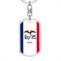Iowa State Flag Keychain Dog Tag Stainless Steel or 18k Gold-Express Your Love Gifts