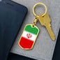 Iran Flag Keychain Dog Tag Stainless Steel or 18k Gold-Express Your Love Gifts